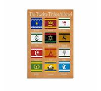 DPURPIWADY Judaism Christianity History Poster, The Twelve Tribes of Israel Infographic, Classroom or Library Wall Decor (Unframed,12x18inch(30x45cm))