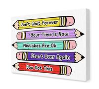 DPURPIWADY Positive Affirmation Poster for Classroom - You Got This Encouraging Canvas Wall Art for Preschool, Elementary School, and Daycare(Framed,08x12inch(20x30cm))