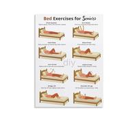 DPURPIWADY Senior Fitness Chart Bed Exercises for Elderly Low Impact Workout Routine Wall-Art for Home Bedroom Decor(Framed,16x24inch(40x60cm))