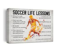 DPURPIWADY Soccer Themed Canvas Wall-Art - Inspirational Life Lessons & Motivational Quotes Print for Men, Sports Decor for Man Cave, Office - Soccer Gift(Unframed,12x18inch(30x45cm))