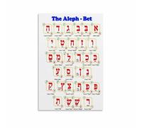 DPURPIWADY The Hebrew Alphabet (Aleph Bet) - Language Learning Poster & Cultural Wall Art for Academic Study, Religious Education & Home Décor(Framed,16x24inch(40x60cm))