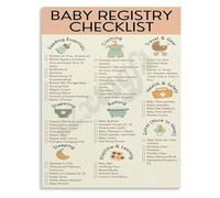 DPURPIWADY Ultimate Registry Checklist Poster Newborn Must Have Guide for Parents Pregnancy Planning Wall Decor(Framed,16x24inch(40x60cm))