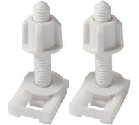 DPWOUM 2 viti e dadi in plastica bianca per sedile WC con rondelle, bulloni per cerniere, cerniere di ricambio per montaggio sedili WC, sedili WC, WC e parti del WC