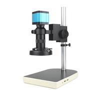 DPXTFJKDS HDMI Microscopio Camera Set HDMI USB Microscopio Industriale Camera+130X C mount lente 56 LED Anello Luce Lampada Metallo Microscopio stand