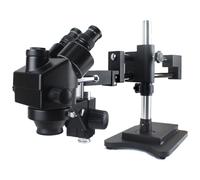 DPXTFJKDS Microscopio trinoculare con zoom stereo 3,5X 90X simul-Focale a doppio braccio HDMI USB fotocamera digitale industriale per riparazione PCB telefono (oro)