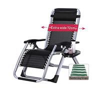 DQCHAIR Sedie a gravità zero oversize per persone impegnative, Lettino extra largo da spiaggia, supporto 440 libbre (Color : Silver)