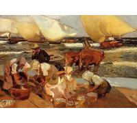 DQCJIYIGL Dipinti Famosi Painting Quadri Tela Mural Dipinto A la playa o al sol de la tarde de Joaquín Sorolla per Decorazioni per la Casa 60x90cm