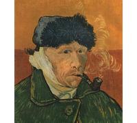 DQCJIYIGL Dipinti Famosi Painting Quadri Tela Mural Dipinto Autorretrato con oreja vendada y pipa Febrero de Vincent Van Gogh per Decorazioni per la Casa 60x90cm