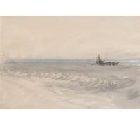 DQCJIYIGL Dipinti Famosi Painting Quadri Tela Mural Dipinto Barco del mar gris corriendo a tierra por Mallord William Turner per Decorazioni per la Casa 60x90cm