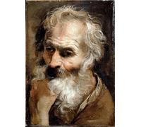 DQCJIYIGL Dipinti Famosi Painting Quadri Tela Mural Dipinto Cabeza de anciano de Annibale Carracci per Decorazioni per la Casa 60x90cm