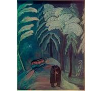 DQCJIYIGL Dipinti Famosi Painting Quadri Tela Mural Dipinto Chispa azul de Marianne Von Werefkin per Decorazioni per la Casa 60x90cm