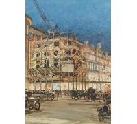 DQCJIYIGL Dipinti Famosi Painting Quadri Tela Mural Dipinto Construcción del nuevo edificio de Bourne y Hollingsworth por Charles Edward per Decorazioni per la Casa 60x90cm
