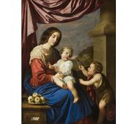 DQCJIYIGL Dipinti Famosi Painting Quadri Tela Mural Dipinto Dama y Niño con el Niño San Juan de Francisco De Zurbarán per Decorazioni per la Casa 60x90cm