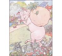 DQCJIYIGL Dipinti Famosi Painting Quadri Tela Mural Dipinto el cerdito se levantó a las cinco y consiguió los nabos de Leonard leslie brooke per Decorazioni per la Casa 60x90cm