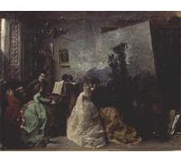 DQCJIYIGL Dipinti Famosi Painting Quadri Tela Mural Dipinto el Estudio de Antonio Muñoz Degrain de Francisco Domingo Marqués per Decorazioni per la Casa 60x90cm