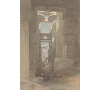 DQCJIYIGL Dipinti Famosi Painting Quadri Tela Mural Dipinto el Gran Templo de Amon Karnak la Sala Hipóstila de David Roberts per Decorazioni per la Casa 60x90cm