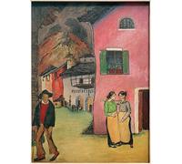 DQCJIYIGL Dipinti Famosi Painting Quadri Tela Mural Dipinto El incidente de Marianne Von Werefkin per Decorazioni per la Casa 60x90cm