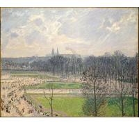 DQCJIYIGL Dipinti Famosi Painting Quadri Tela Mural Dipinto el Jardín de las Tullerías en una tarde de invierno de Camille Jacob Pissarro per Decorazioni per la Casa 60x90cm