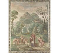 DQCJIYIGL Dipinti Famosi Painting Quadri Tela Mural Dipinto el Juicio de Midas Fresco de Villa Aldobrandini de Domenichino per Decorazioni per la Casa 60x90cm