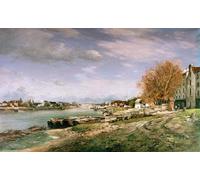 DQCJIYIGL Dipinti Famosi Painting Quadri Tela Mural Dipinto el viejo en Bercy París por Jean Baptiste Armand Guillaumin per Decorazioni per la Casa 60x90cm