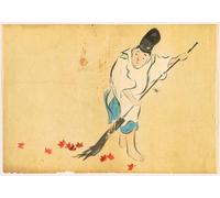 DQCJIYIGL Dipinti Famosi Painting Quadri Tela Mural Dipinto Flores de la Guardia de la Corte de los Cien Mundos de Kamisaka Sekka per Decorazioni per la Casa 60x90cm
