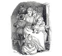 DQCJIYIGL Dipinti Famosi Painting Quadri Tela Mural Dipinto Ilustración que representa a una madre con sus hijos por Mary Ellen Edwards per Decorazioni per la Casa 60x90cm