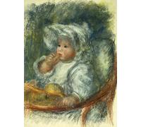 DQCJIYIGL Dipinti Famosi Painting Quadri Tela Mural Dipinto Jean Renoir en una silla Niño con una galleta Jean Renoir en la silla de Pierre Auguste Renoir per Decorazioni per la Casa 60x90cm