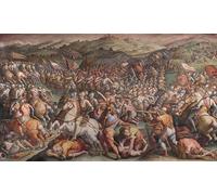 DQCJIYIGL Dipinti Famosi Painting Quadri Tela Mural Dipinto la Batalla de Marciano en Val Di Chiana de Giorgio Vasari per Decorazioni per la Casa 60x90cm