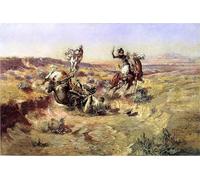 DQCJIYIGL Dipinti Famosi Painting Quadri Tela Mural Dipinto La cuerda rota de Charles Russell per Decorazioni per la Casa 60x90cm