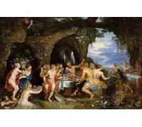 DQCJIYIGL Dipinti Famosi Painting Quadri Tela Mural Dipinto La fiesta de Acheloüs de Peter Paul Rubens per Decorazioni per la Casa 60x90cm