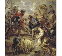 DQCJIYIGL Dipinti Famosi Painting Quadri Tela Mural Dipinto la Reconciliación de Jacob y Esaú de Peter Paul Rubens per Decorazioni per la Casa 60x90cm