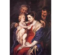 DQCJIYIGL Dipinti Famosi Painting Quadri Tela Mural Dipinto la Sagrada Familia con Santa Ana de Peter Paul Rubens per Decorazioni per la Casa 60x90cm