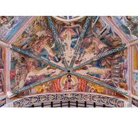 DQCJIYIGL Dipinti Famosi Painting Quadri Tela Mural Dipinto La vida en la bóveda del ábside central de Benozzo Di Lese Di Sandro Gozzoli per Decorazioni per la Casa 60x90cm