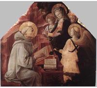 DQCJIYIGL Dipinti Famosi Painting Quadri Tela Mural Dipinto La Virgen se aparece a San Bernardo de Fra Filippo Lippi per Decorazioni per la Casa 60x90cm