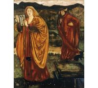 DQCJIYIGL Dipinti Famosi Painting Quadri Tela Mural Dipinto Merlín y Nimue de Edward Burne jones per Decorazioni per la Casa 60x90cm
