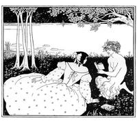 DQCJIYIGL Dipinti Famosi Painting Quadri Tela Mural Dipinto Pan leyendo a una mujer de Aubrey Beardsley per Decorazioni per la Casa 60x90cm