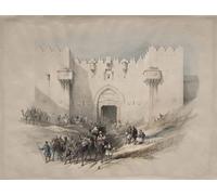 DQCJIYIGL Dipinti Famosi Painting Quadri Tela Mural Dipinto Puerta de Damasco Jerusalén por David Roberts per Decorazioni per la Casa 60x90cm