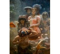 DQCJIYIGL Dipinti Famosi Painting Quadri Tela Mural Dipinto Sadko en el reino submarino de Ilya Efimovich Repin per Decorazioni per la Casa 60x90cm