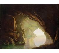DQCJIYIGL Dipinti Famosi Painting Quadri Tela Mural Dipinto una gruta en el golfo de Salerno Puesta de sol por Wright of Derby per Decorazioni per la Casa 60x90cm