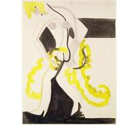 DQCJIYIGL Dipinti Famosi Poster e Stampe Poster Parete Quadri Bailarina con mantón amarillo de Ernst Ludwig Kirchner per L'arredamento del Soggiorno 60x90cm