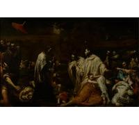 DQCJIYIGL Dipinti Famosi Poster e Stampe Poster Parete Quadri Beato Bernardo Tolomei intercediendo por el cese de la peste de Giuseppe Maria Crespi per L'arredamento del Soggiorno 60x90cm