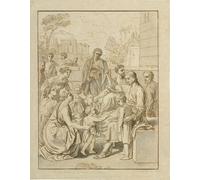 DQCJIYIGL Dipinti Famosi Poster e Stampe Poster Parete Quadri Cristo permite que los niños pequeños vengan a él por CW Eckersberg per L'arredamento del Soggiorno 60x90cm