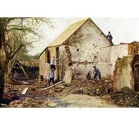 DQCJIYIGL Dipinti Famosi Poster e Stampe Poster Parete Quadri Cuatro hombres trabajando en una casa que sufrió graves daños por Jules Gervais Courtellemont per L'arredamento del Soggiorno 60x90cm