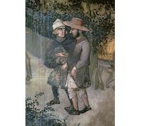 DQCJIYIGL Dipinti Famosi Poster e Stampe Poster Parete Quadri Detalle de Dos hombres que caminan y hablan de Ambrogio Lorenzetti per L'arredamento del Soggiorno 60x90cm