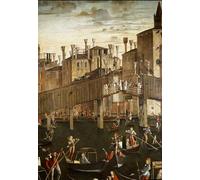 DQCJIYIGL Dipinti Famosi Poster e Stampe Poster Parete Quadri el Milagro de la en el Puente de Rialto de Vittore Carpaccio per L'arredamento del Soggiorno 60x90cm