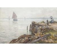 DQCJIYIGL Dipinti Famosi Poster e Stampe Poster Parete Quadri El regreso de los barcos arenques de William Ayerst Ingram per L'arredamento del Soggiorno 60x90cm