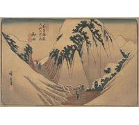 DQCJIYIGL Dipinti Famosi Poster e Stampe Poster Parete Quadri Estación Wada de Ando Hiroshige per L'arredamento del Soggiorno 60x90cm