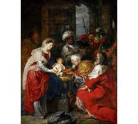 DQCJIYIGL Dipinti Famosi Poster e Stampe Poster Parete Quadri La Adoración de los Magos de Peter Paul Rubens per L'arredamento del Soggiorno 60x90cm