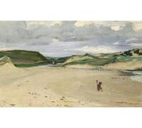 DQCJIYIGL Dipinti Famosi Poster e Stampe Poster Parete Quadri la playa de Ambleteuse de Charles Emile Auguste Carolus Duran per L'arredamento del Soggiorno 60x90cm