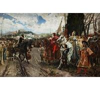 DQCJIYIGL Dipinti Famosi Poster e Stampe Poster Parete Quadri la rendición de granada de francisco pradilla y ortiz per L'arredamento del Soggiorno 60x90cm